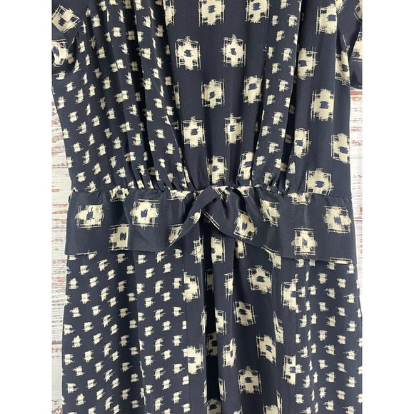 NWOT Joie Navy & Cream Polyester Dress w/ Cap Sleeves Sz Small - Picture 6 of 11